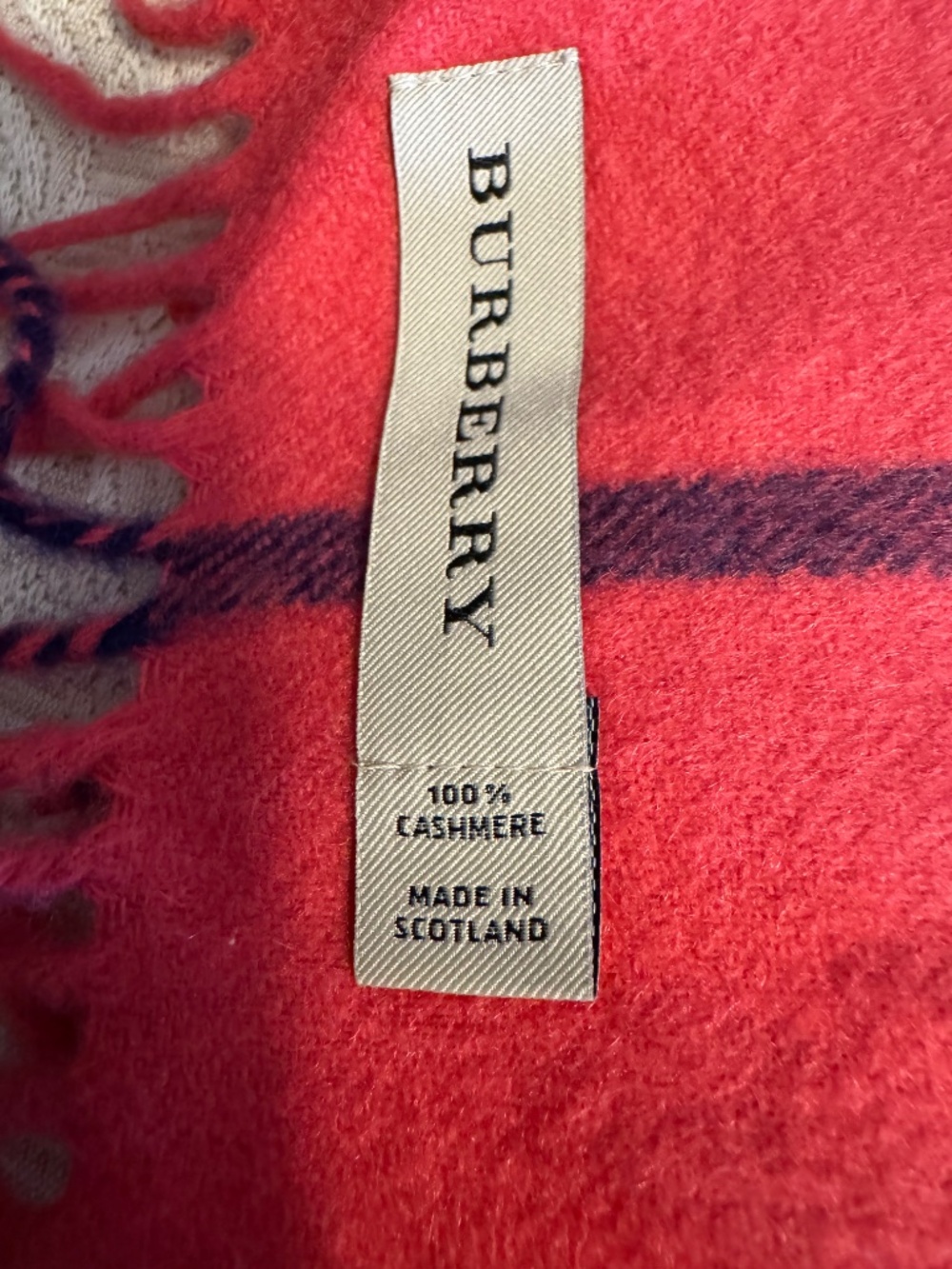 Burberry 100% Cashmere Pink Check Scarf Made in Scotland - Picture 2 of 3